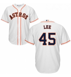 Youth Majestic Houston Astros 45 Carlos Lee Authentic White Home Cool Base MLB Jersey