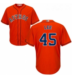 Youth Majestic Houston Astros 45 Carlos Lee Replica Orange Alternate Cool Base MLB Jersey