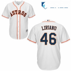 Youth Majestic Houston Astros 46 Francisco Liriano Authentic White Home Cool Base MLB Jersey 