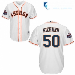 Youth Majestic Houston Astros 50 JR Richard Authentic White Home 2017 World Series Champions Cool Base MLB Jersey