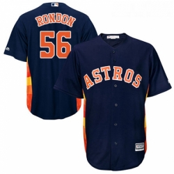 Youth Majestic Houston Astros 56 Hector Rondon Authentic Navy Blue Alternate Cool Base MLB Jersey 