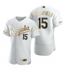 Kansas City Royals 15 Whit Merrifield White Nike Mens Authentic Golden Edition MLB Jersey