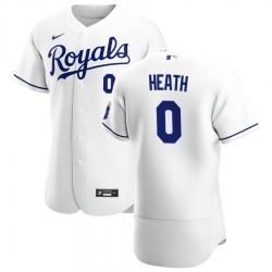 Men Kansas City Royals 0 Nick Heath Men Nike White Home 2020 Flex Base Player MLB Jersey