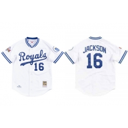 Men Kansas City Royals 16 Bo Jackson 1989 White Stitched Jerse