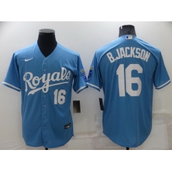 Men Kansas City Royals 16 Bo Jackson Light Blue Cool Base Stitched jersey