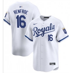 Men Kansas City Royals 16 Hunter Renfroe White 2024 Home Limited Cool Base Stitched Baseball Jersey