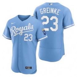Men Kansas City Royals 23 Zack Greinke Light Blue Flex Base Stitched jersey