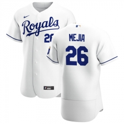 Men Kansas City Royals 26 Erick Mejia Men Nike White Home 2020 Flex Base Player MLB Jersey