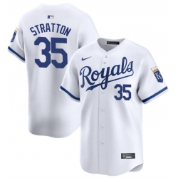 Men Kansas City Royals 35 Chris Stratton White 2024 Home Limited Cool Base Stitched Baseball Jersey