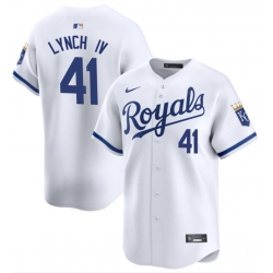 Men Kansas City Royals 41 Daniel Lynch IV White 2024 Home Limited Cool Base Stitched Baseball Jersey
