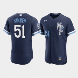 Men Kansas City Royals 51 Brady Singer 2022 Navy City Connect Flex Base Stitched MLB jersey