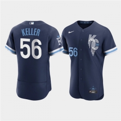 Men Kansas City Royals 56 Brad Keller 2022 Navy City Connect Flex Base Stitched MLB jersey