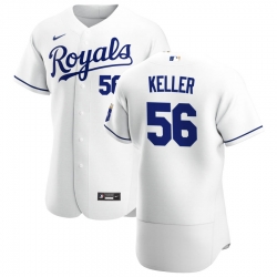 Men Kansas City Royals 56 Brad Keller Men Nike White Home 2020 Flex Base Player MLB Jersey
