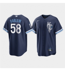 Men Kansas City Royals 58 Scott Barlow 2022 Navy City Connect Cool Base Stitched jersey
