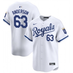 Men Kansas City Royals 63 Nick Anderson White 2024 Home Limited Cool Base Stitched Baseball Jersey