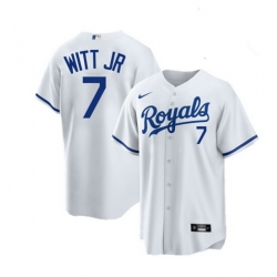 Men Kansas City Royals 7 Bobby Witt Jr  White Cool Base Stitched jersey