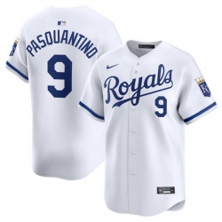 Men Kansas City Royals 9 Vinnie Pasquantino White 2024 Home Limited Stitched Baseball Jersey