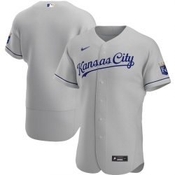 Men Kansas City Royals Men Nike Gray Road 2020 Flex Base MLB Jersey