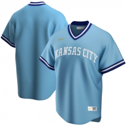 Men Kansas City Royals Nike Road Cooperstown Collection Team MLB Jersey Light Blue