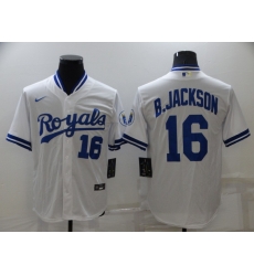 Men Nike Kansas City Royals #16 B.JACKSON White Stitched MLB Jersey