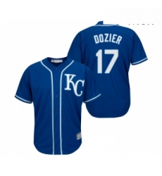 Mens Kansas City Royals 17 Hunter Dozier Replica Blue Alternate 2 Cool Base Baseball Jersey 