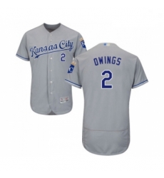 Mens Kansas City Royals 2 Chris Owings Grey Road Flex Base Authentic Collection Baseball Jersey