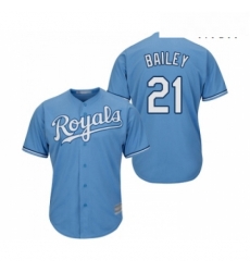 Mens Kansas City Royals 21 Homer Bailey Replica Light Blue Alternate 1 Cool Base Baseball Jersey 