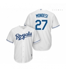 Mens Kansas City Royals 27 Raul Mondesi Replica White Home Cool Base Baseball Jersey 