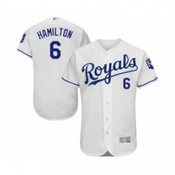 Mens Kansas City Royals 6 Billy Hamilton White Flexbase Authentic Collection Baseball Jersey