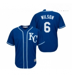 Mens Kansas City Royals 6 Willie Wilson Replica Blue Alternate 2 Cool Base Baseball Jersey 