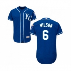 Mens Kansas City Royals 6 Willie Wilson Royal Blue Alternate Flex Base Authentic Collection Baseball Jersey