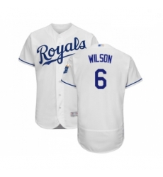 Mens Kansas City Royals 6 Willie Wilson White Flexbase Authentic Collection Baseball Jersey