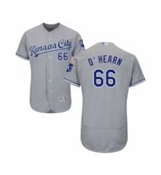 Mens Kansas City Royals 66 Ryan O Hearn Grey Road Flex Base Authentic Collection Baseball Jersey