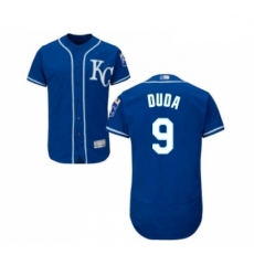 Mens Kansas City Royals 9 Lucas Duda Royal Blue Alternate Flex Base Authentic Collection Baseball Jersey