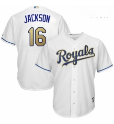 Mens Majestic Kansas City Royals 16 Bo Jackson Replica White Home Cool Base MLB Jersey
