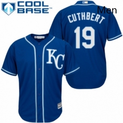 Mens Majestic Kansas City Royals 19 Cheslor Cuthbert Replica Blue Alternate 2 Cool Base MLB Jersey 