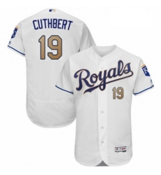 Mens Majestic Kansas City Royals 19 Cheslor Cuthbert White Flexbase Authentic Collection MLB Jersey
