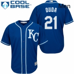 Mens Majestic Kansas City Royals 21 Lucas Duda Replica Blue Alternate 2 Cool Base MLB Jersey 