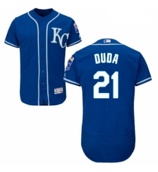 Mens Majestic Kansas City Royals 21 Lucas Duda Royal Blue Alternate Flex Base Authentic Collection MLB Jersey