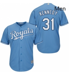 Mens Majestic Kansas City Royals 31 Ian Kennedy Replica Light Blue Alternate 1 Cool Base MLB Jersey