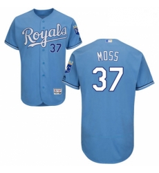 Mens Majestic Kansas City Royals 37 Brandon Moss Light Blue Flexbase Authentic Collection MLB Jersey