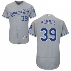 Mens Majestic Kansas City Royals 39 Jason Hammel Grey Flexbase Authentic Collection MLB Jersey