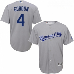Mens Majestic Kansas City Royals 4 Alex Gordon Replica Grey Road Cool Base MLB Jersey