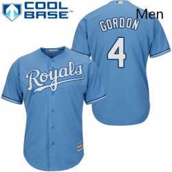 Mens Majestic Kansas City Royals 4 Alex Gordon Replica Light Blue Alternate 1 Cool Base MLB Jersey