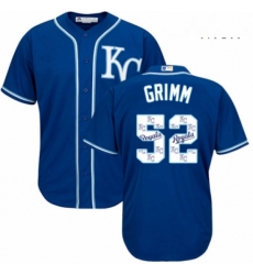 Mens Majestic Kansas City Royals 52 Justin Grimm Blue Authentic Blue Team Logo Fashion Cool Base MLB Jersey 