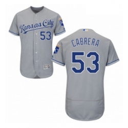 Mens Majestic Kansas City Royals 53 Melky Cabrera Grey Flexbase Authentic Collection MLB Jersey