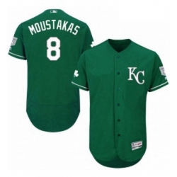 Mens Majestic Kansas City Royals 8 Mike Moustakas Green Celtic Flexbase Authentic Collection MLB Jersey