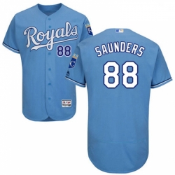 Mens Majestic Kansas City Royals 88 Michael Saunders Light Blue Alternate Flex Base Authentic Collection MLB Jersey