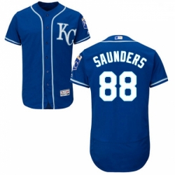 Mens Majestic Kansas City Royals 88 Michael Saunders Royal Blue Alternate Flex Base Authentic Collection MLB Jersey