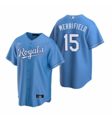 Mens Nike Kansas City Royals 15 Whit Merrifield Light Blue Alternate Stitched Baseball Jersey